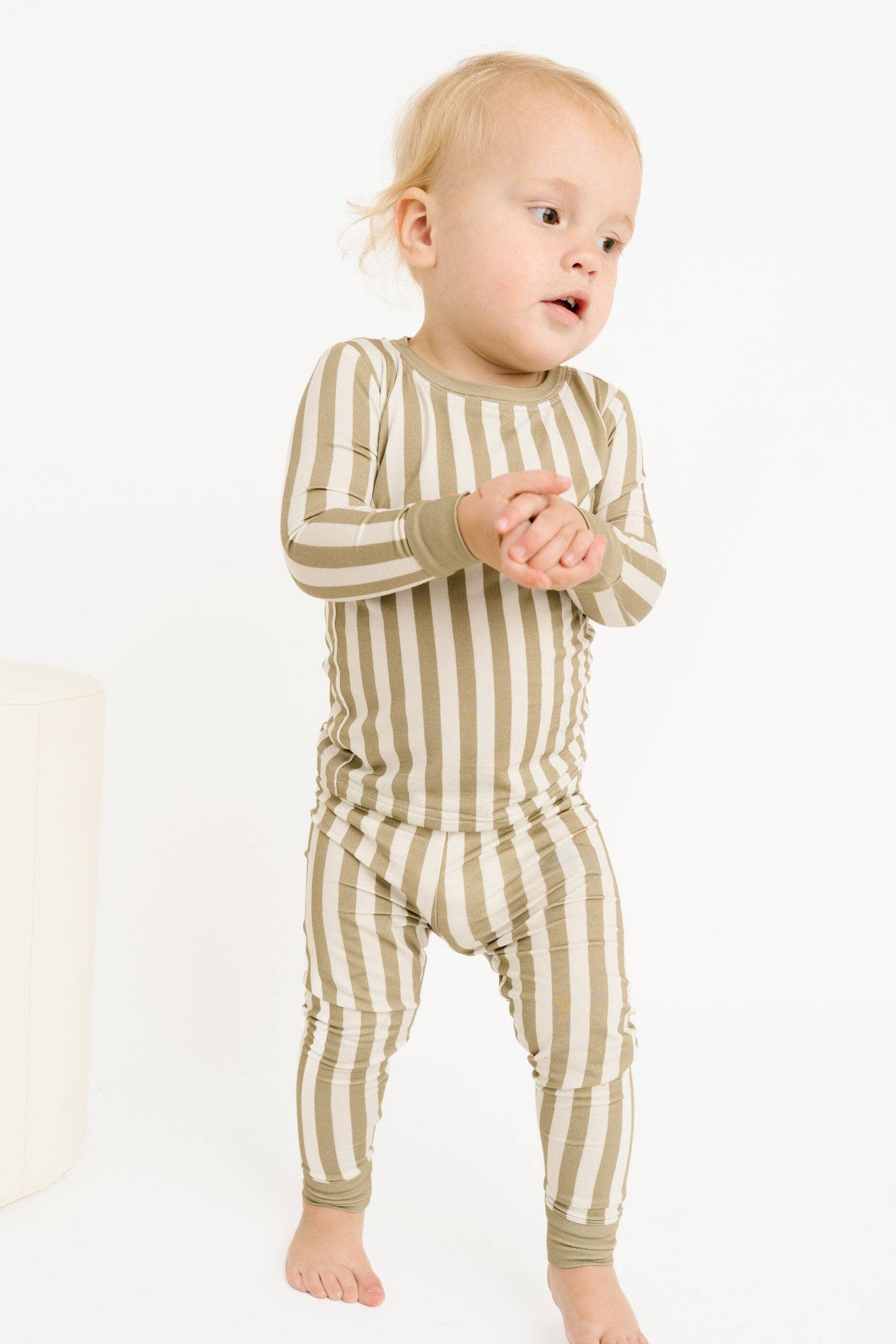 Olive Stripe Bamboo Set