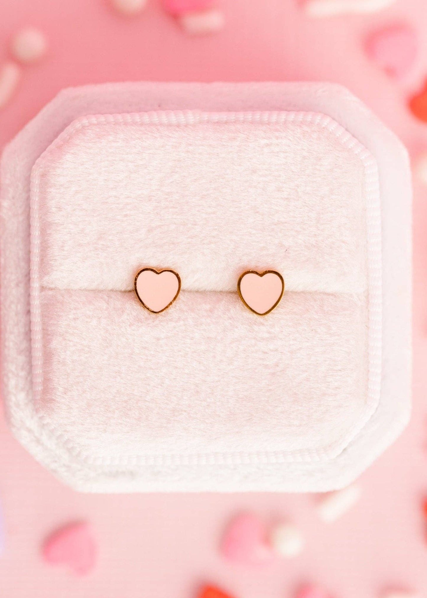 Peachy Heart Flat Back Earrings