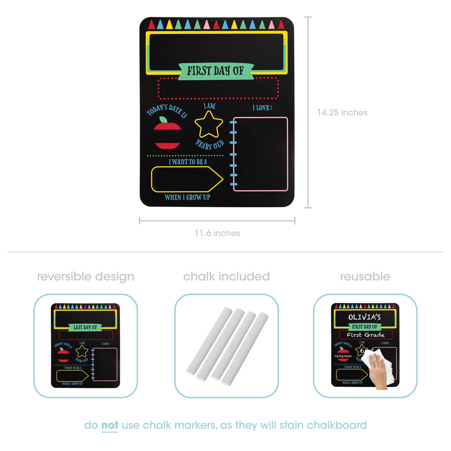 First & Last Day of School Reversible Chalkboard