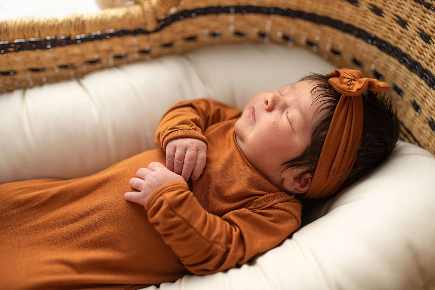 Longhorn Orange Knotted Baby Gown