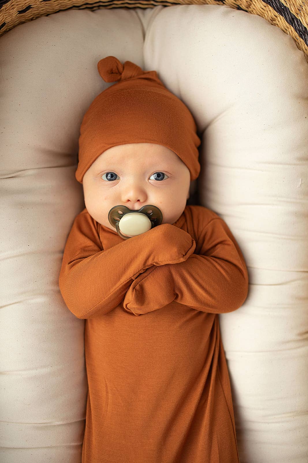 Longhorn Orange Knotted Baby Gown