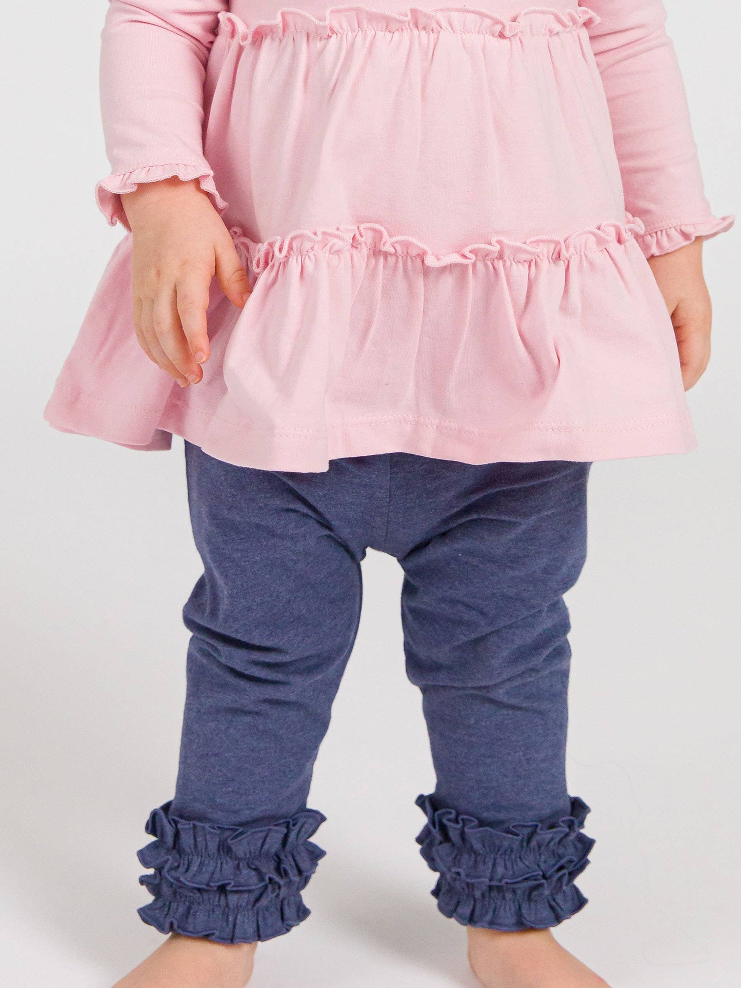 Faux Denim Ruffle Leggings
