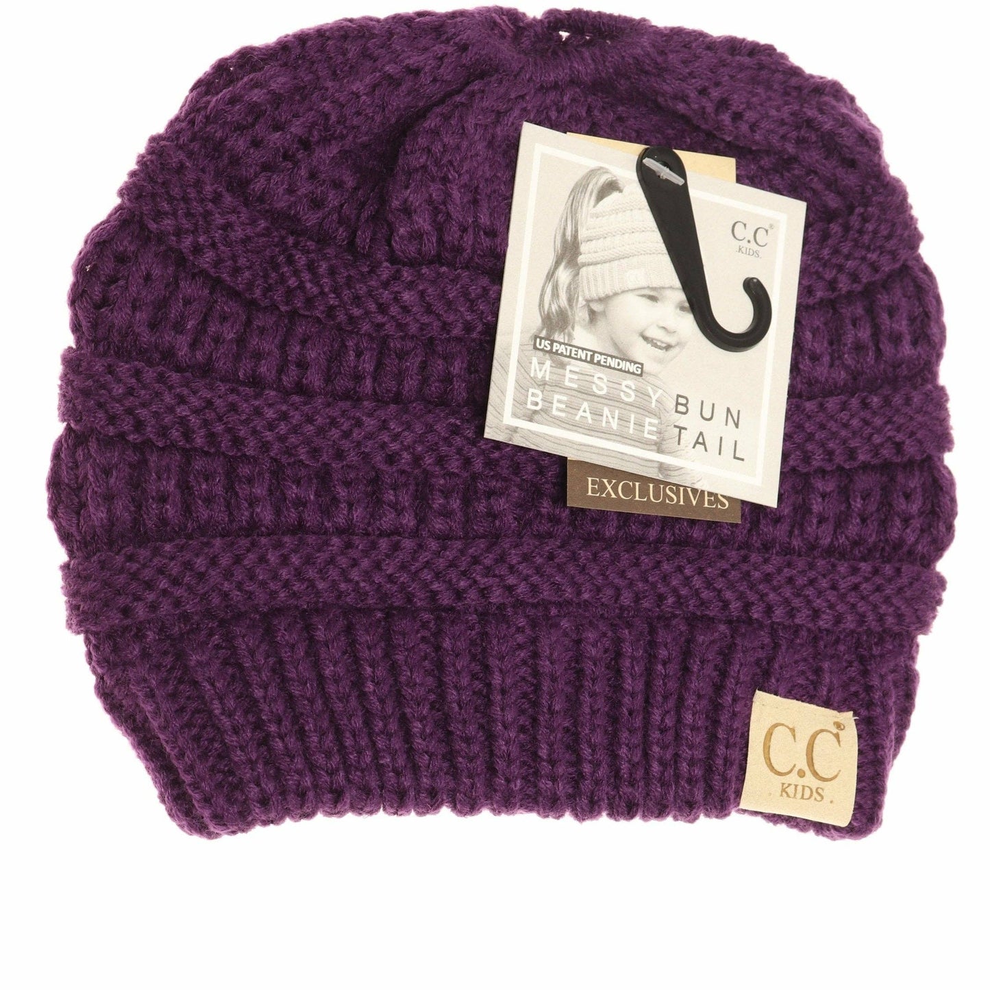 Kids Messy Bun Beanie