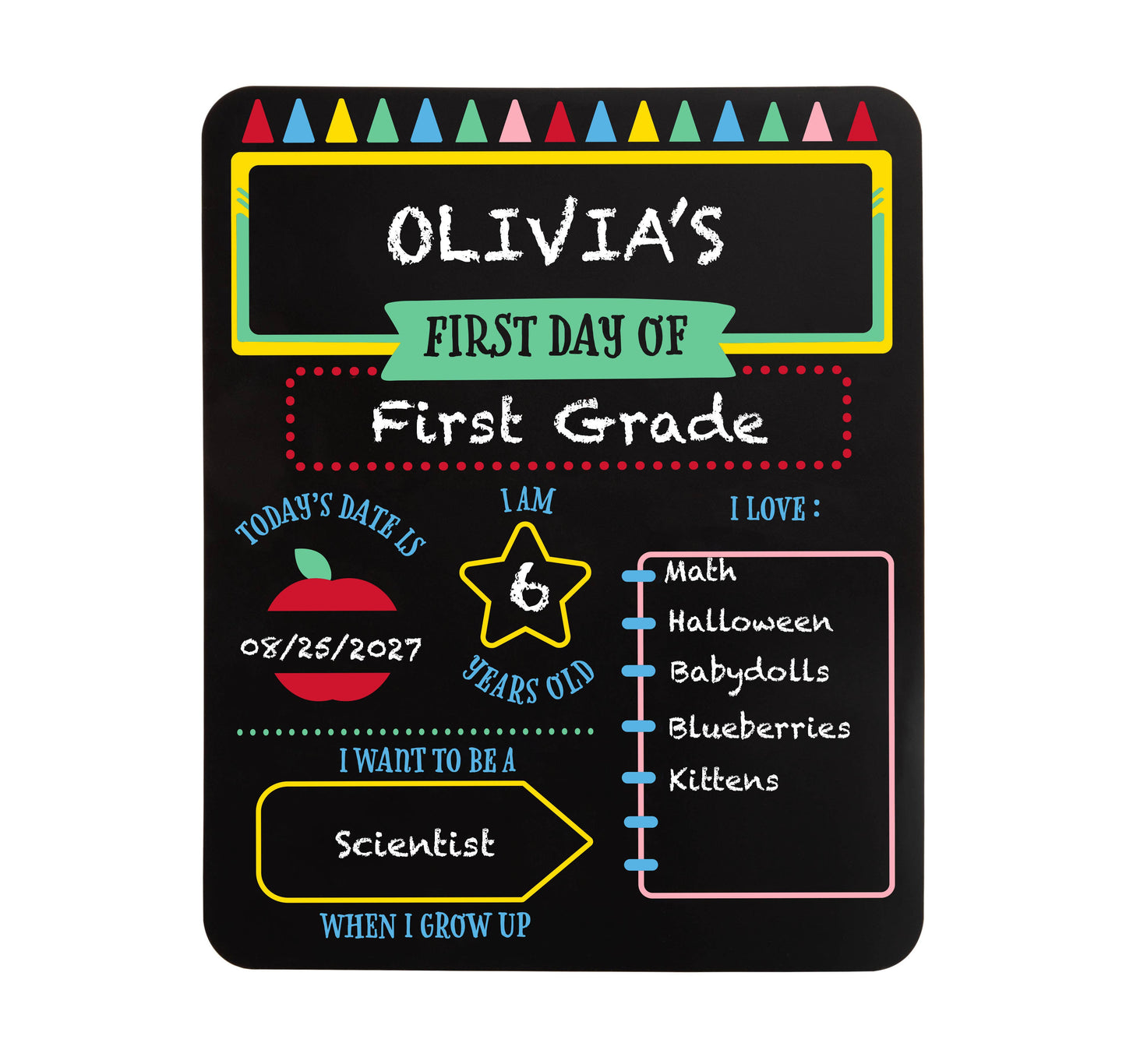First & Last Day of School Reversible Chalkboard