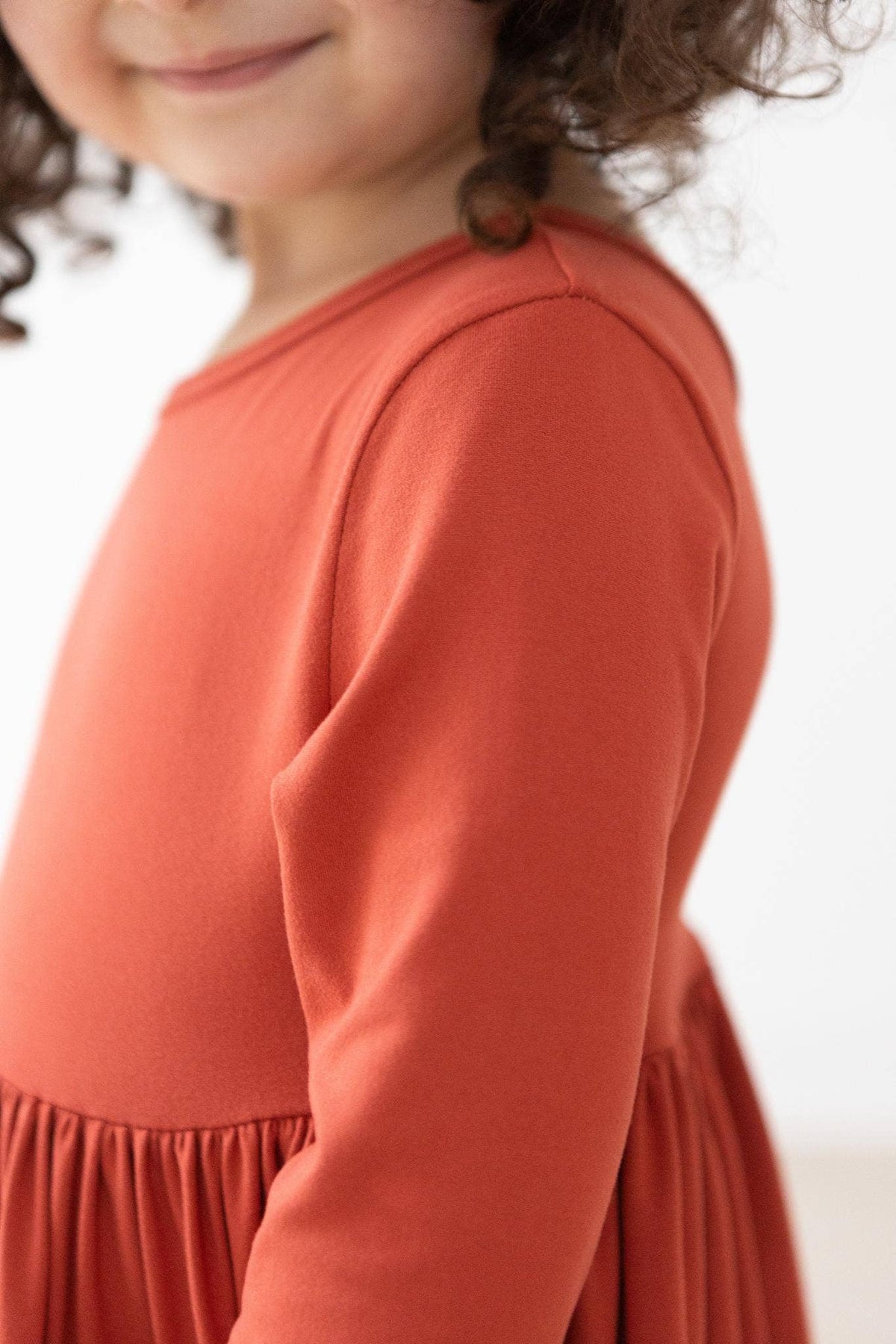 Pumpkin Spice 3/4 sleeve twirl dress with pockets by Mila & Rose