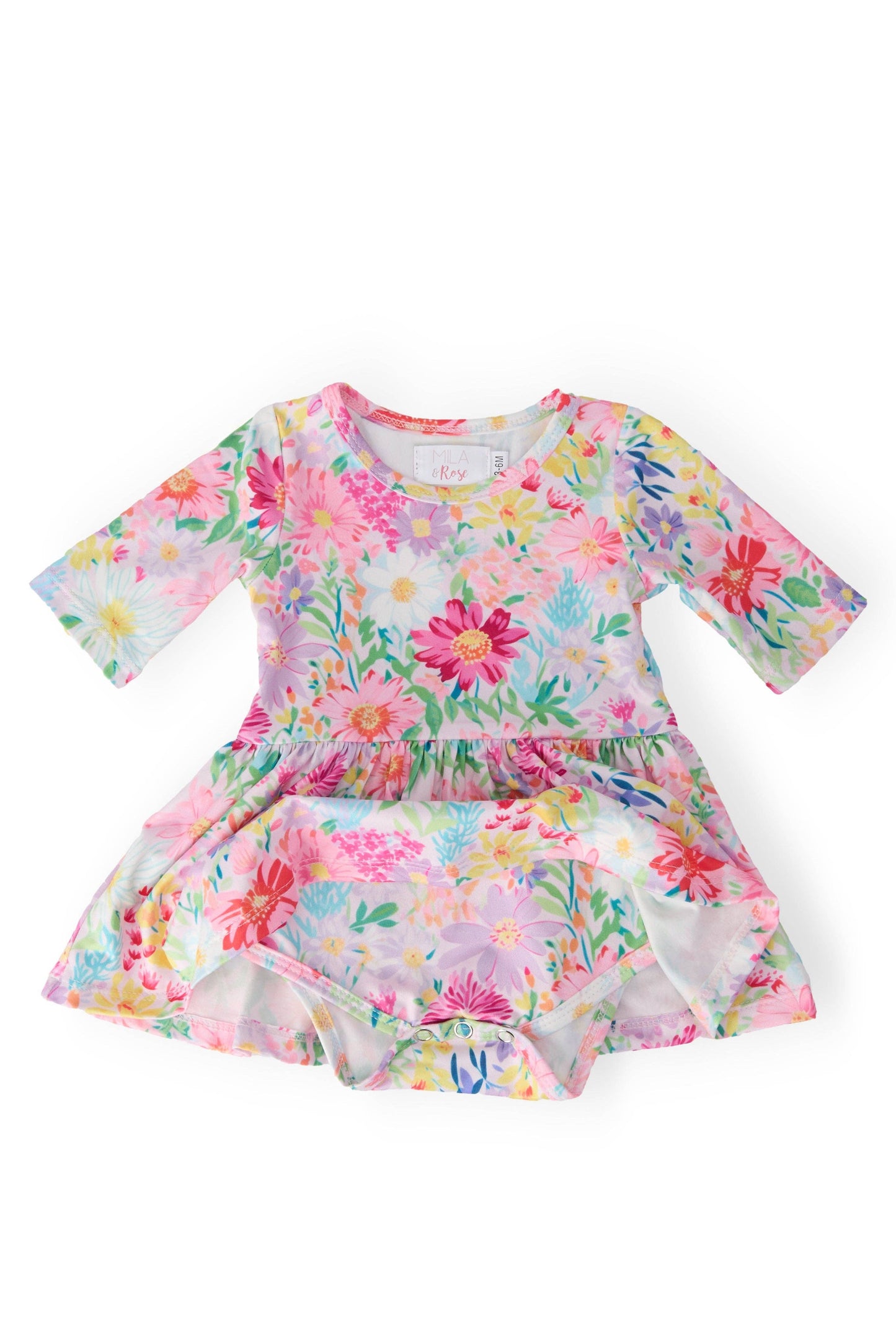 Field of Flowers 3/4 Sleeve Twirl Bodysuit