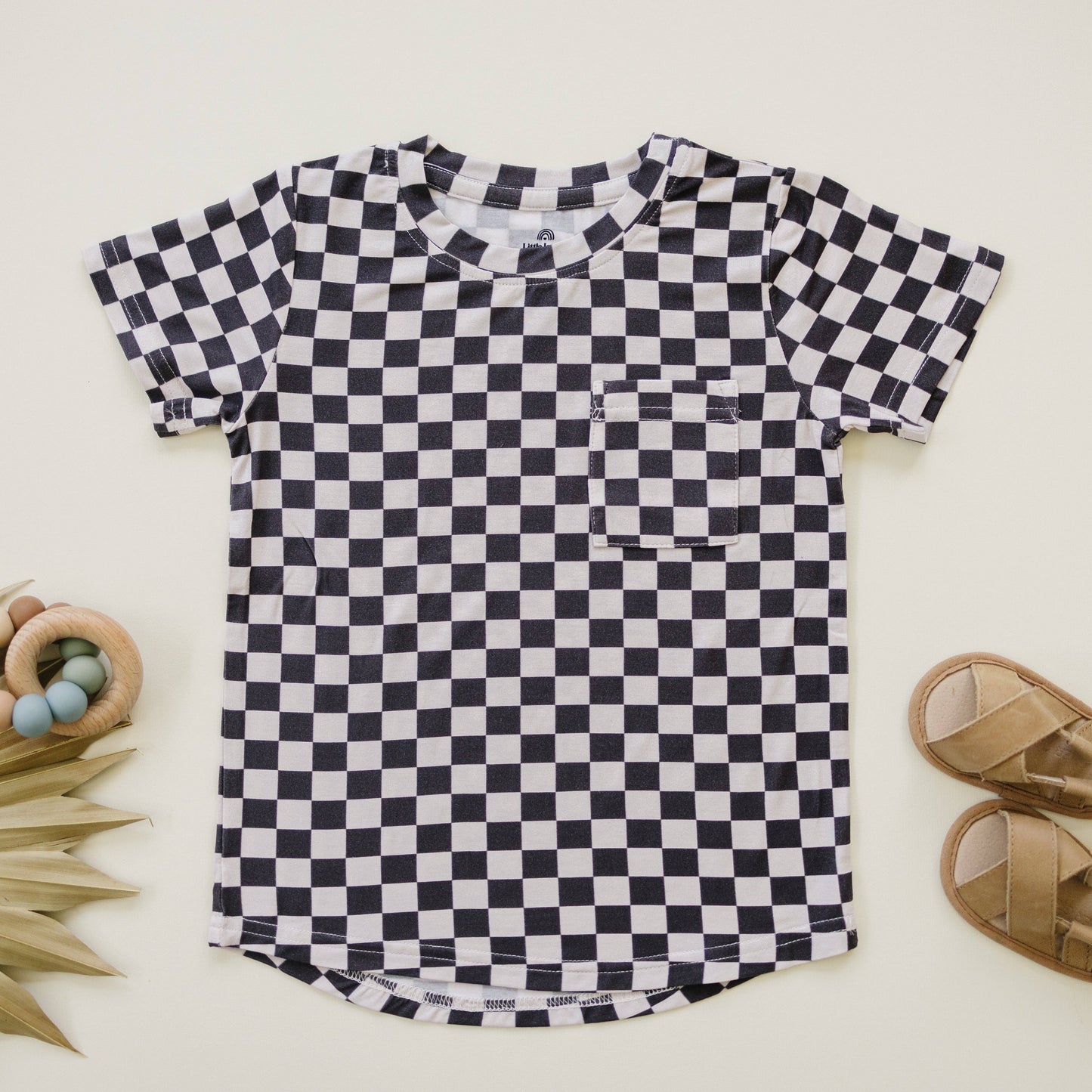 Bamboo Tee-Black Checkered