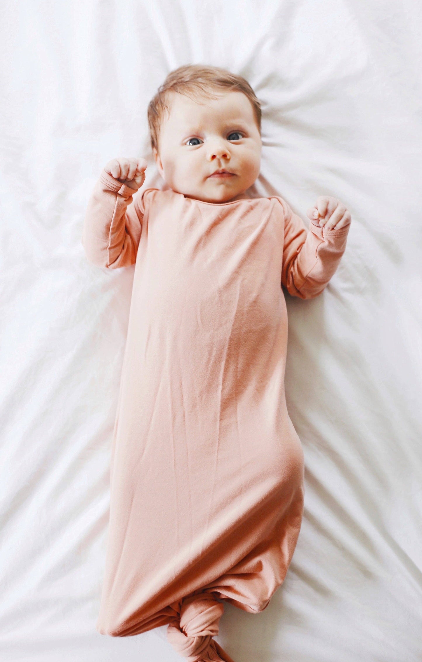 Cotton Knotted Gown - Dusty Rose