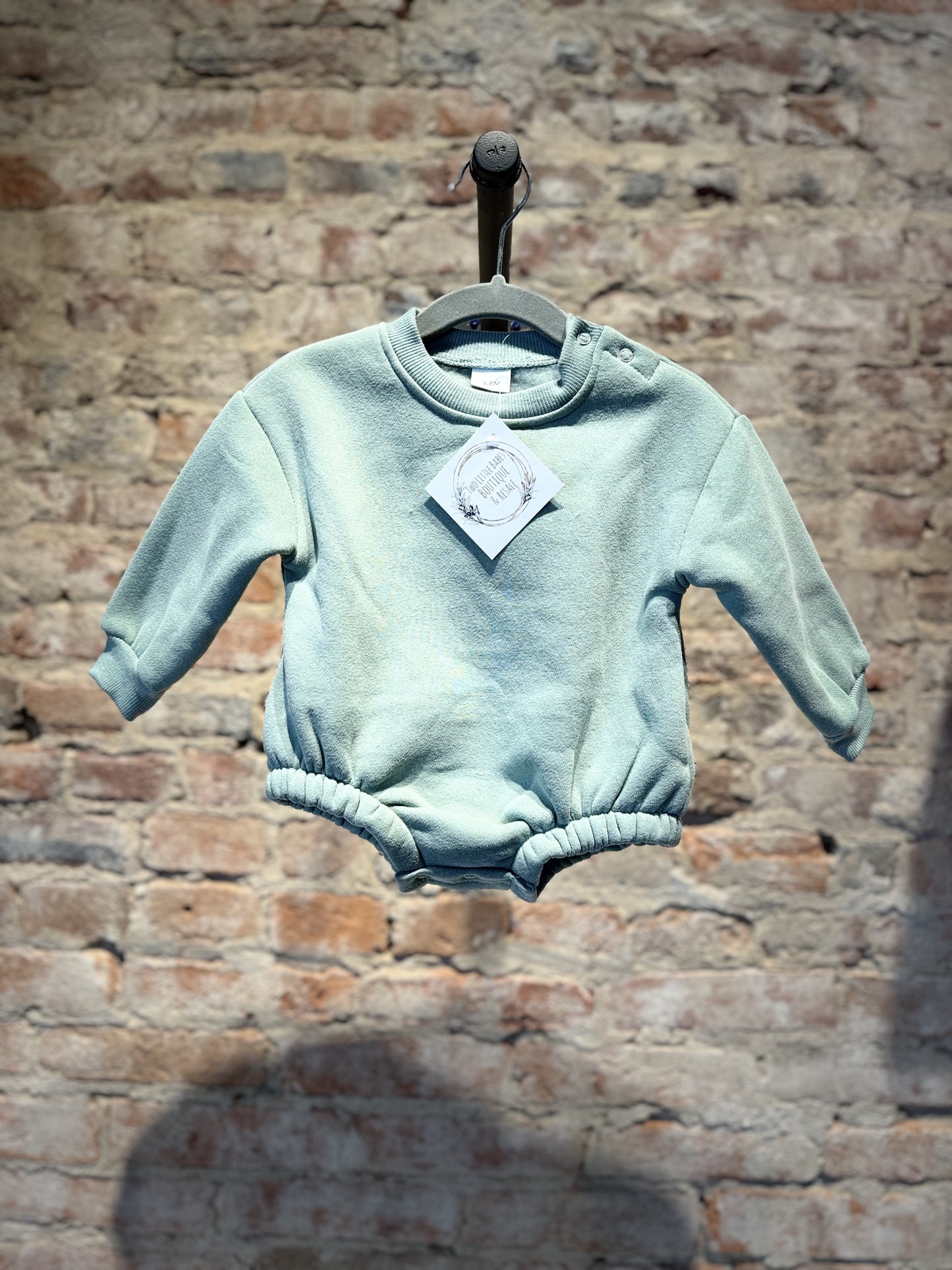 Sage Fleece Bubble Romper