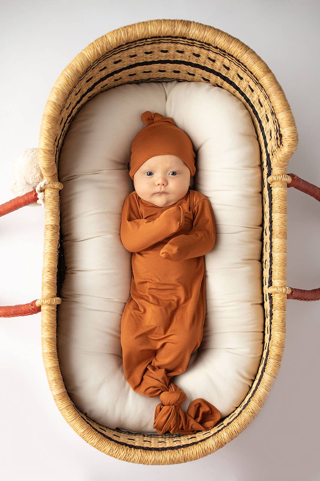 Longhorn Orange Knotted Baby Gown