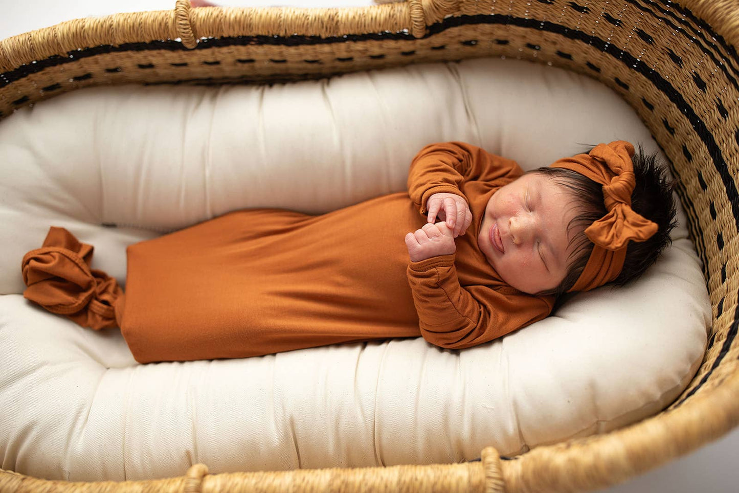 Longhorn Orange Knotted Baby Gown
