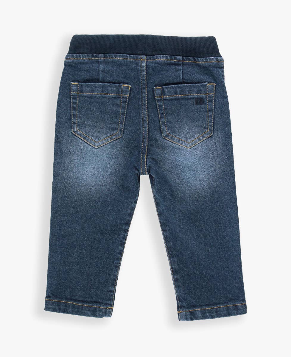 Boys Medium Wash Stretch Denim Pull-on Jeans