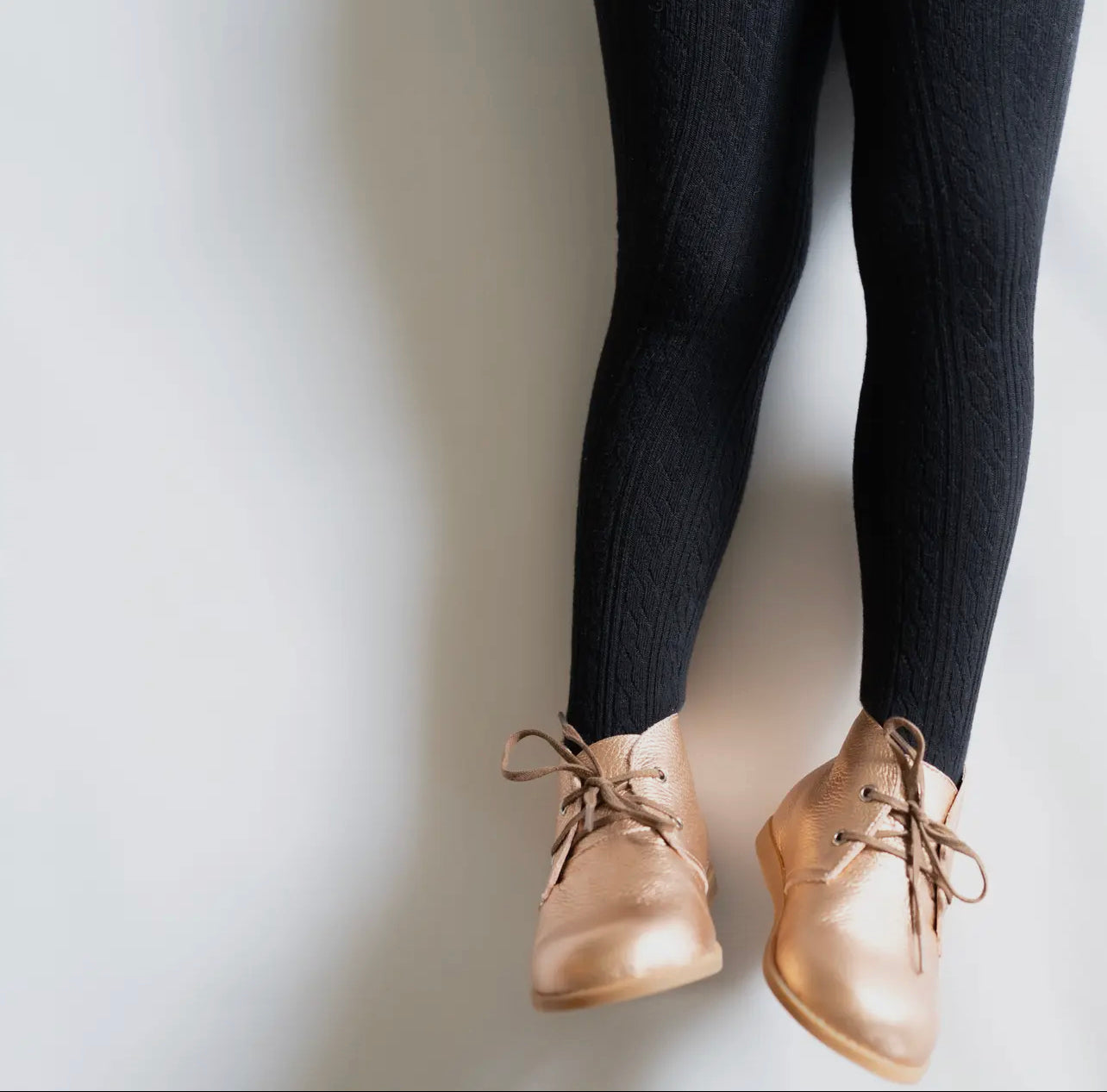 Little Stocking Co Cable Knit Tights - Black