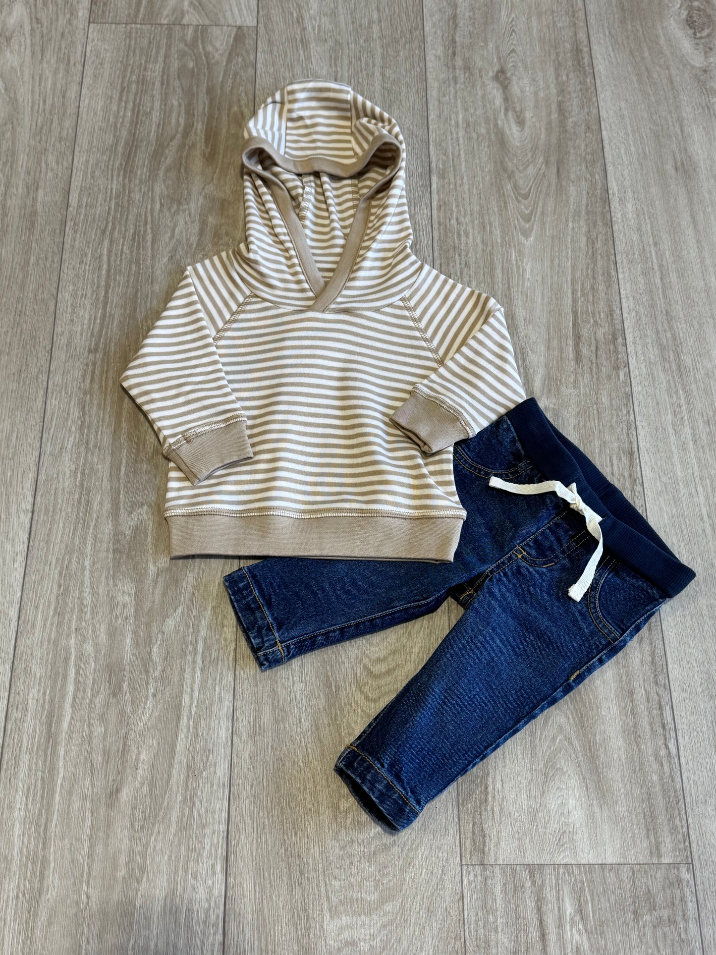 Clay Striped Madison Hooded Pullover