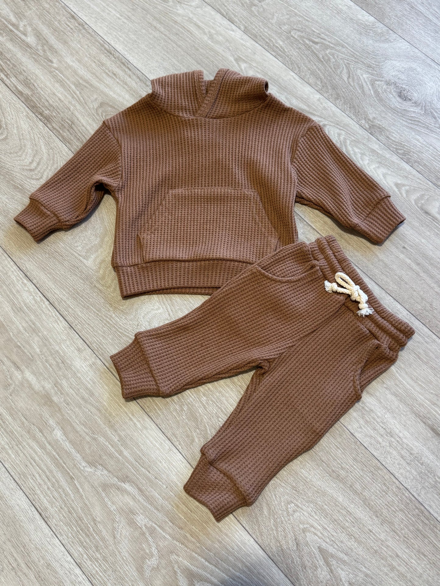 Mocha Waffle Knit Set