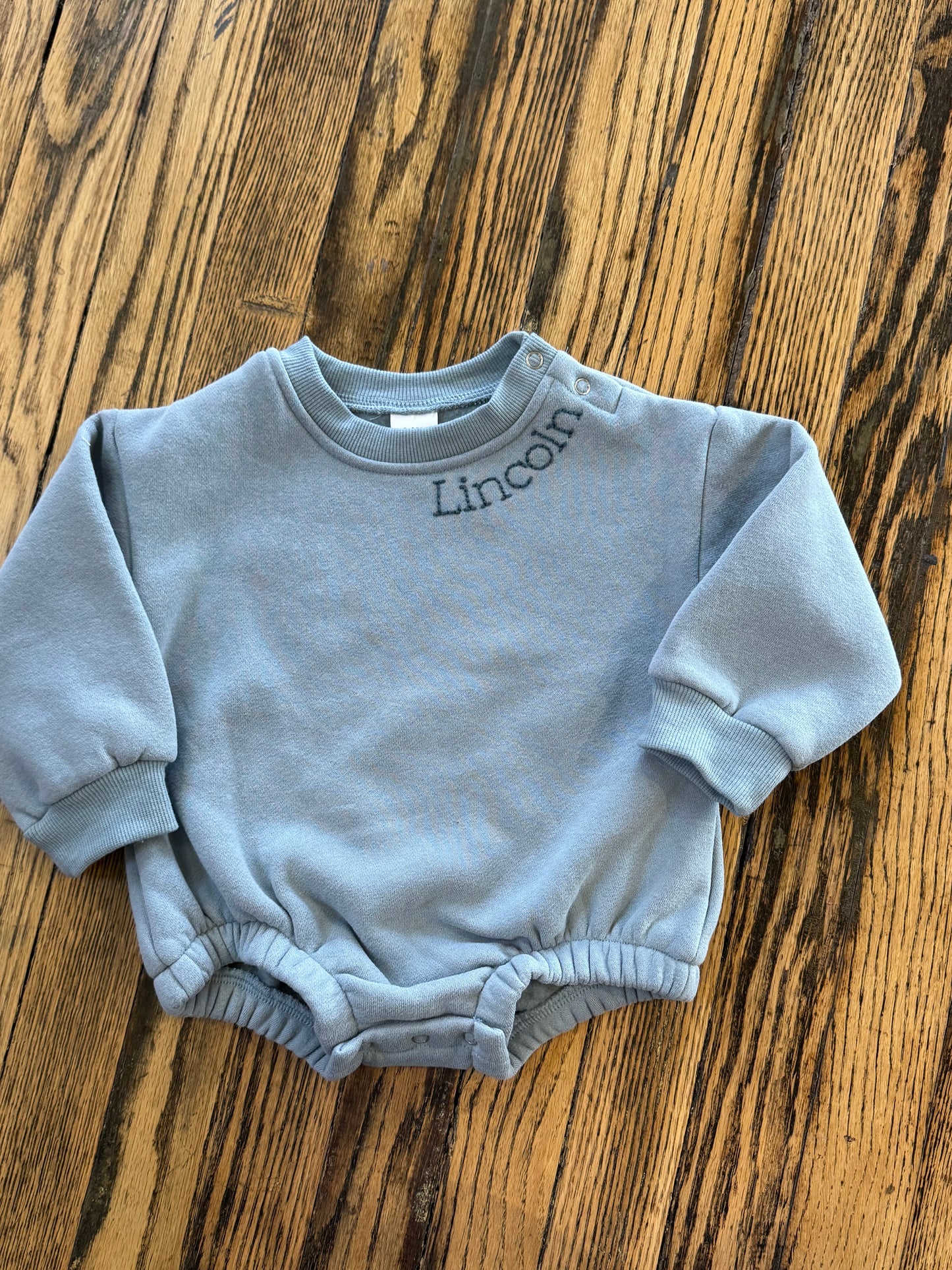 Blue Fleece Bubble Romper