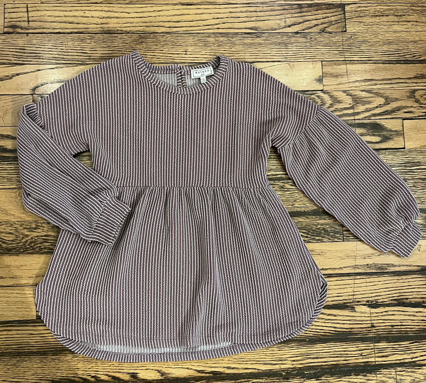 Mauve Ribbed Baby Doll Knit Top