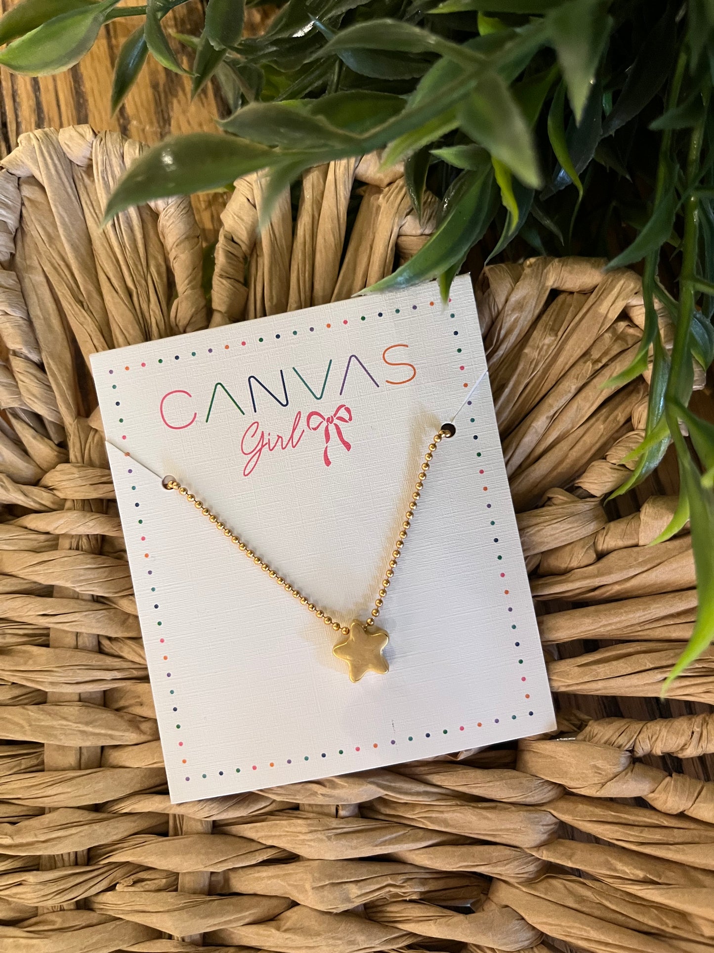 Star Necklace - Worn Gold