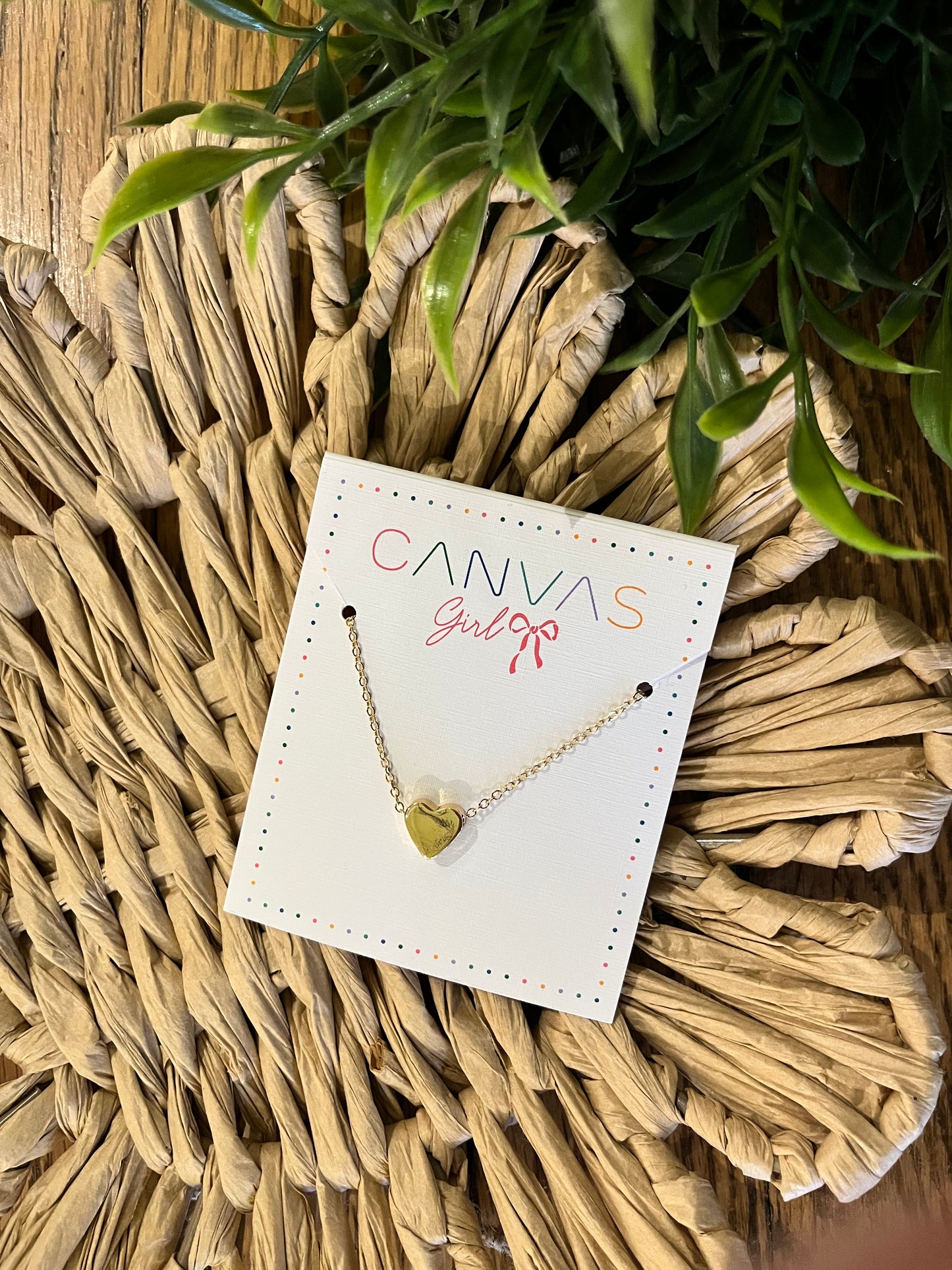 Heart Necklace - Shiny Gold