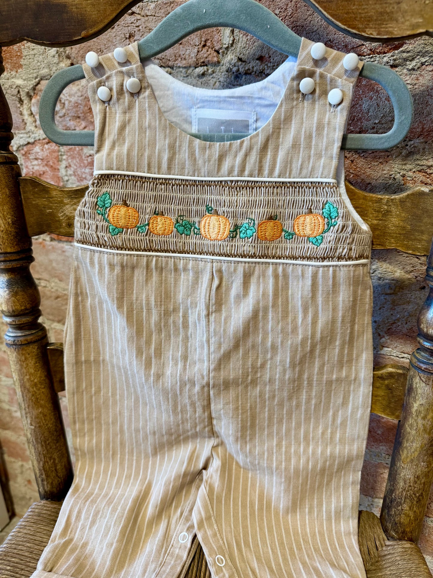 Pumpkin Pinstripe Overalls