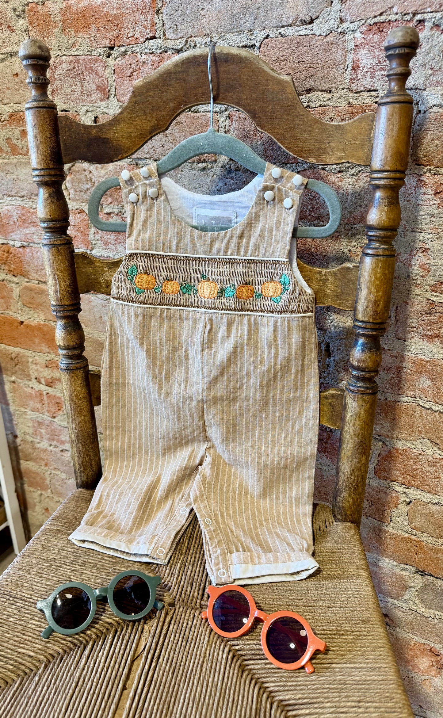Pumpkin Pinstripe Overalls