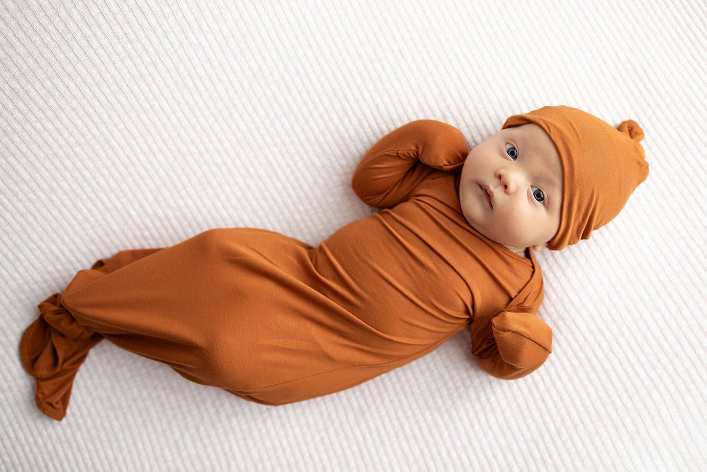 Longhorn Orange Knotted Baby Gown
