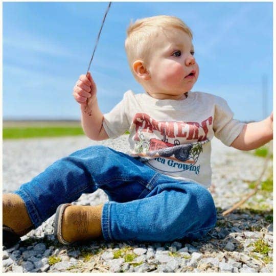 Red Farmers Keep America Growing Onesie