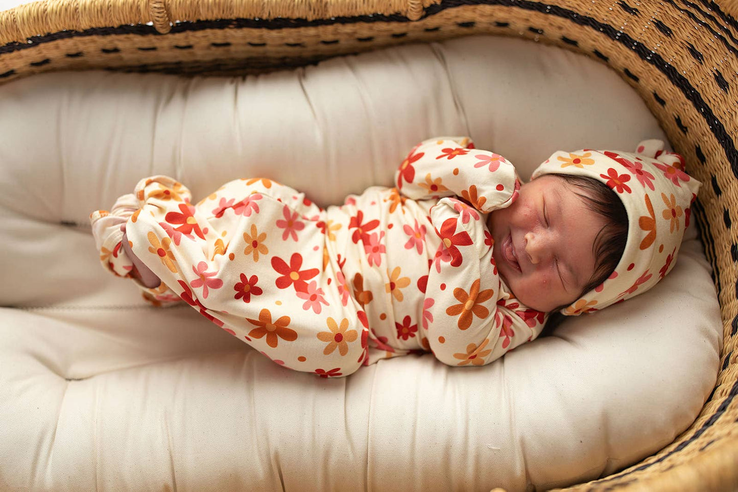 Groovy Flower Knotted Baby Gown