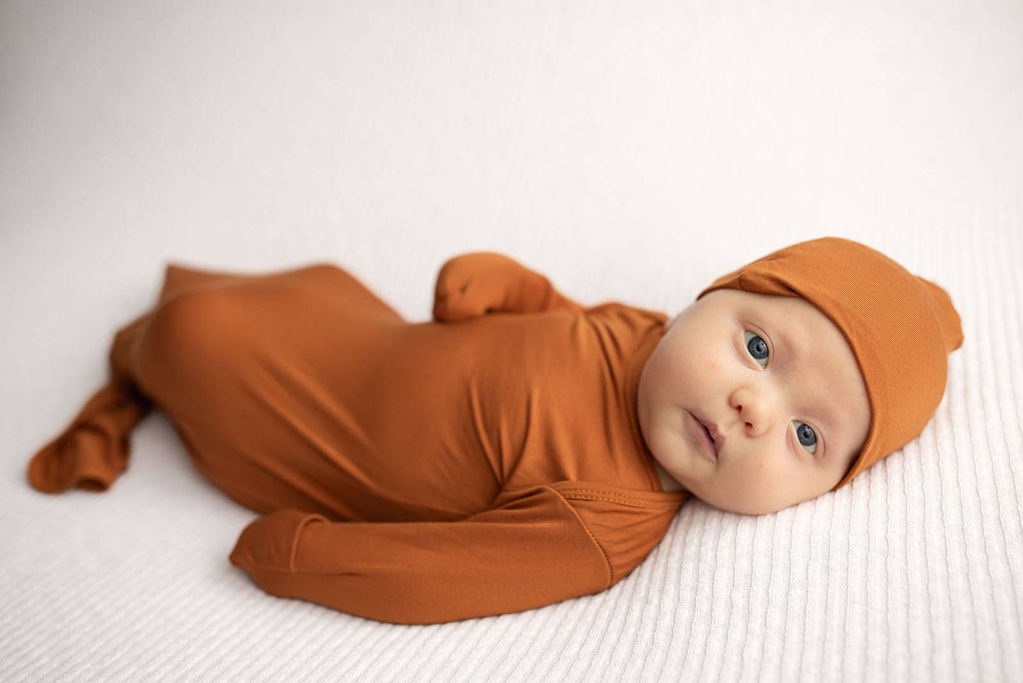 Longhorn Orange Knotted Baby Gown