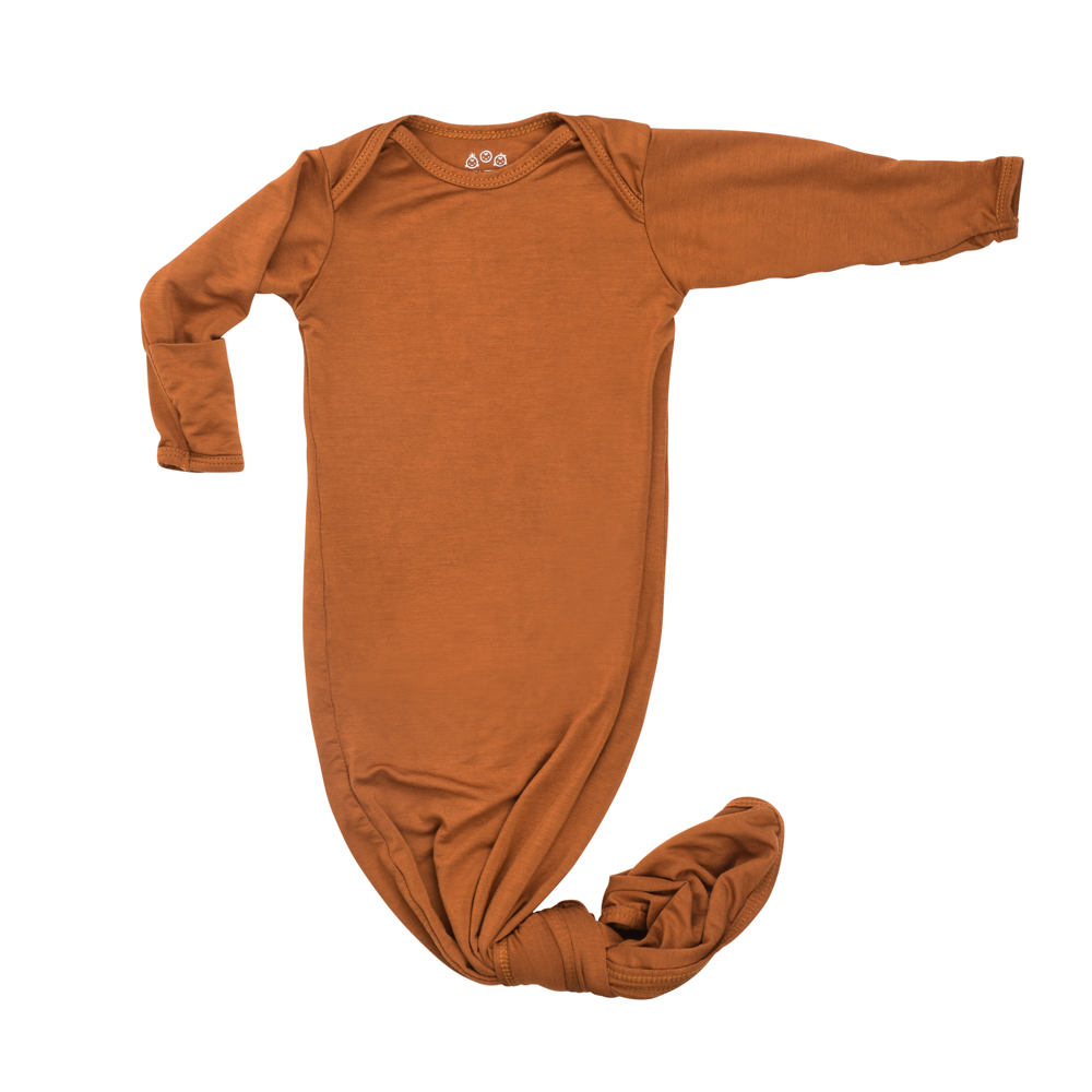 Longhorn Orange Knotted Baby Gown