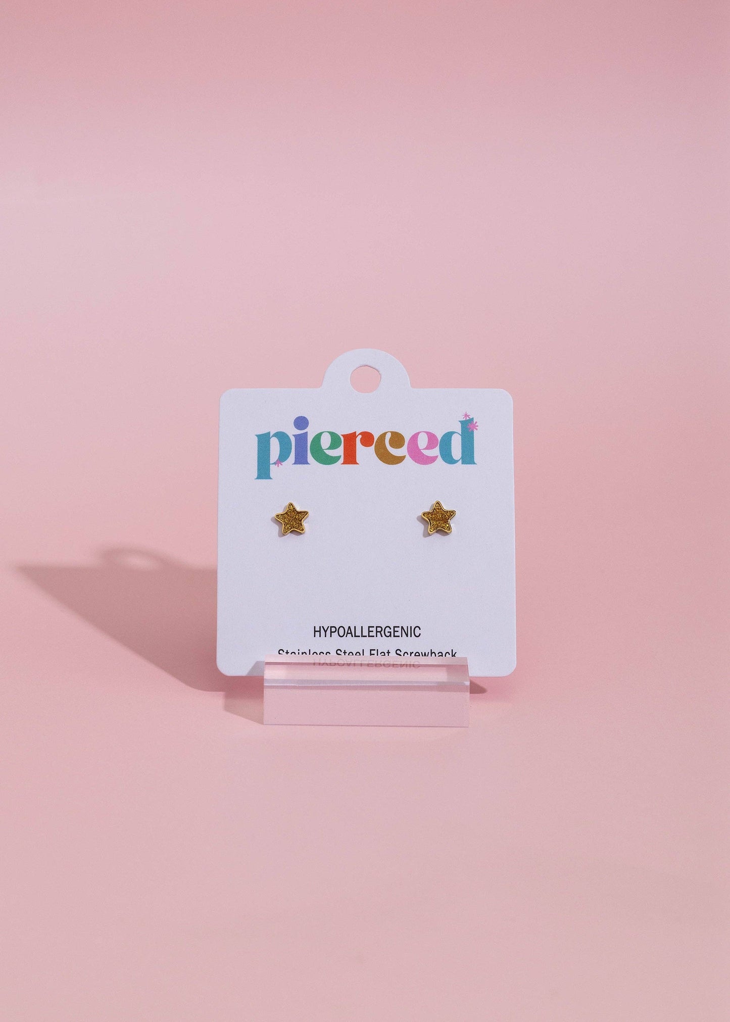 Gold Star Flat Back Earrings