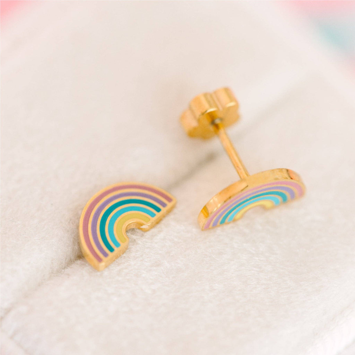 Rainbow Flat Back Earrings