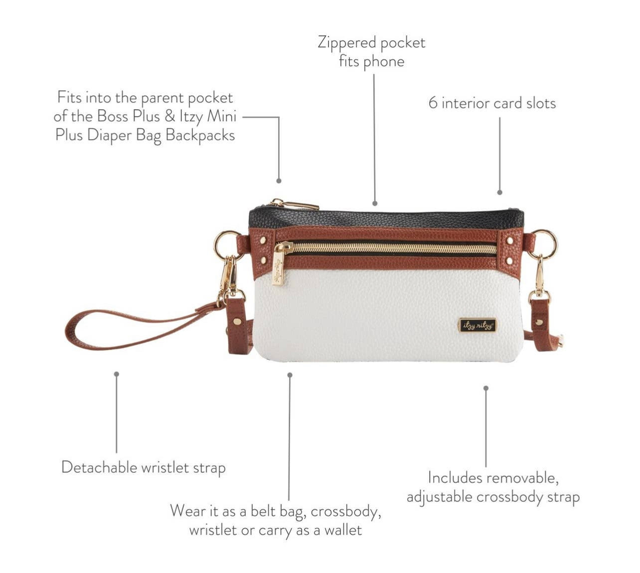 Itzy Ritzy Boss Pouch Wallet - Coffee & Cream