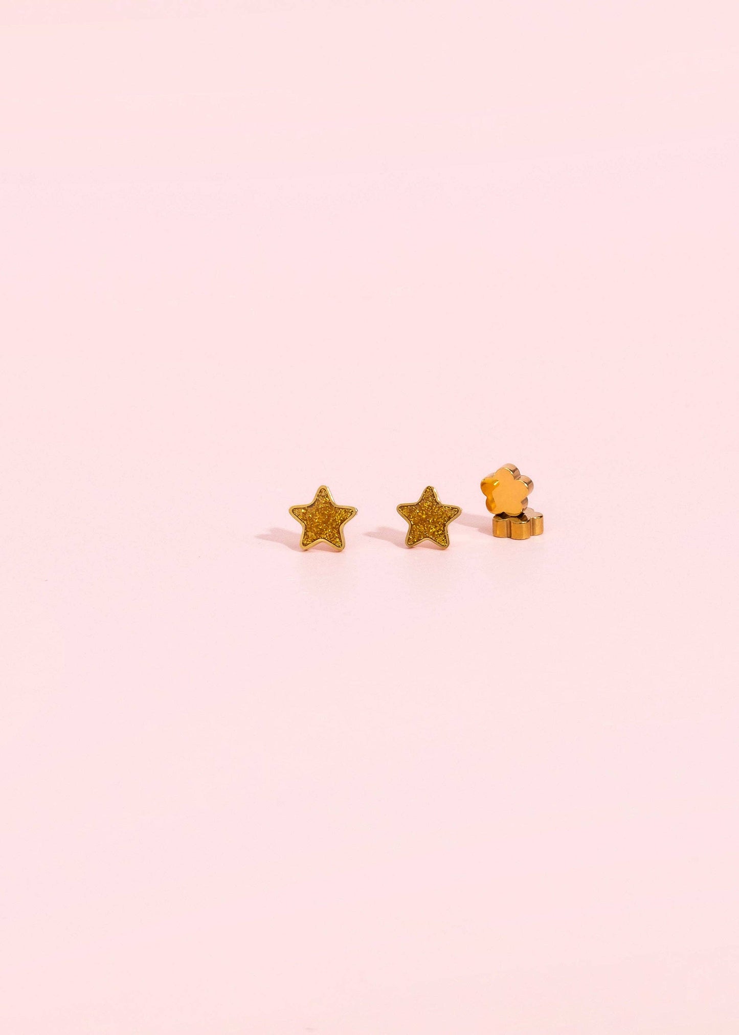 Gold Star Flat Back Earrings