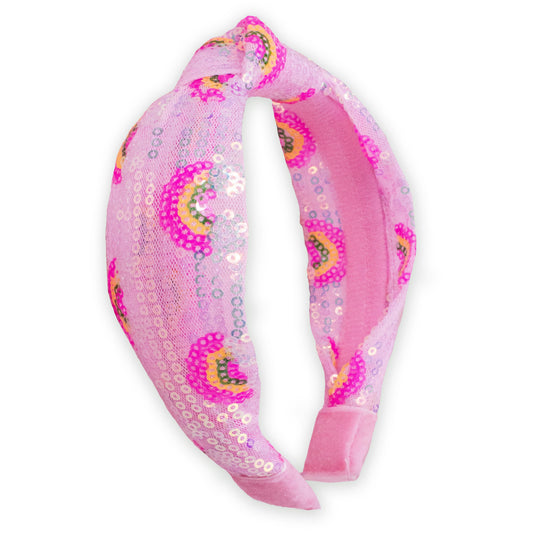 Rainbow Sequin Knot Headband