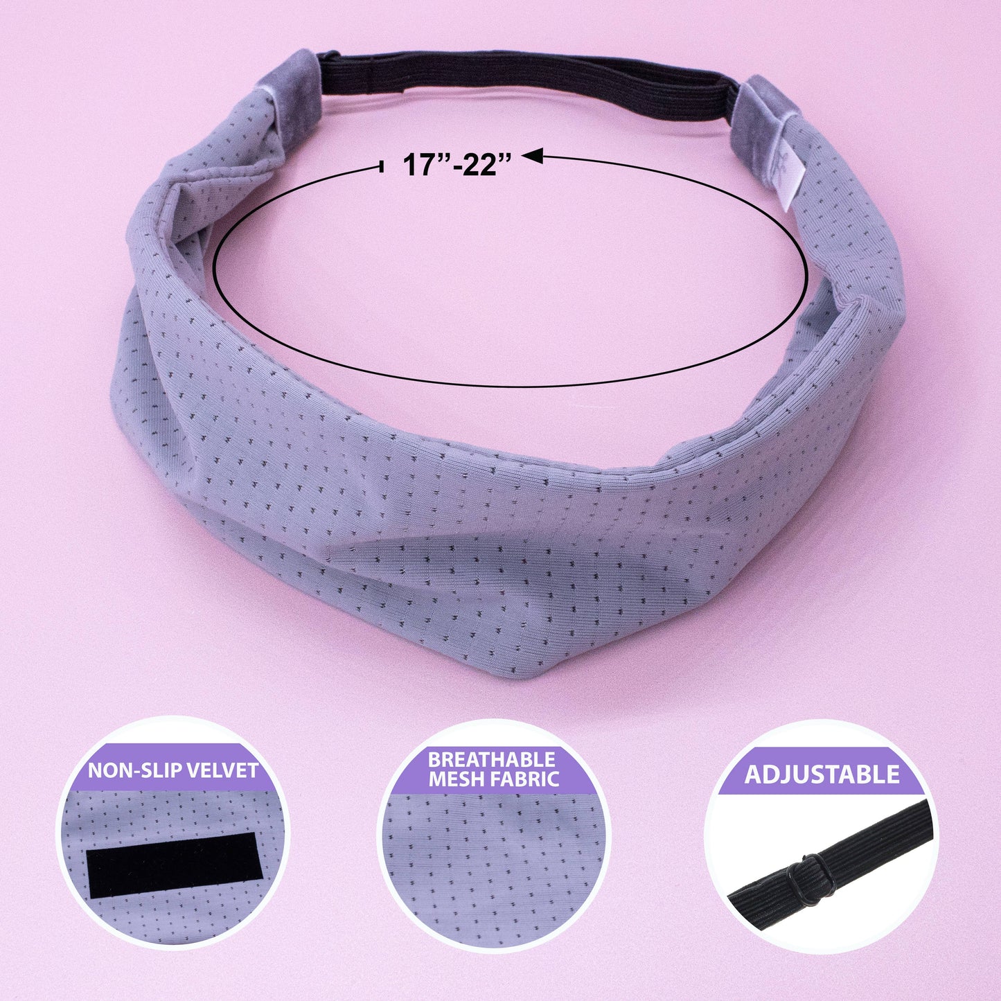 Adjustable No Slip Mesh Sport Headband
