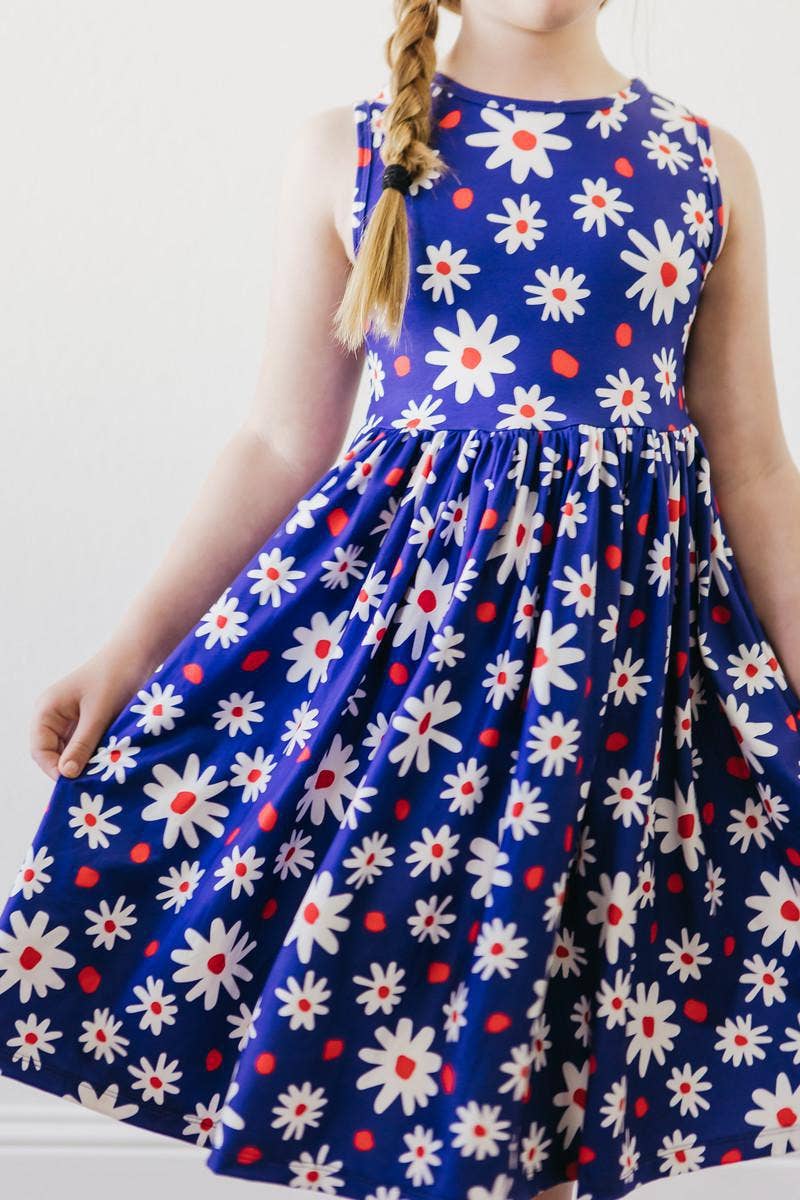 Red, White & Bloom Tank Twirl Dress