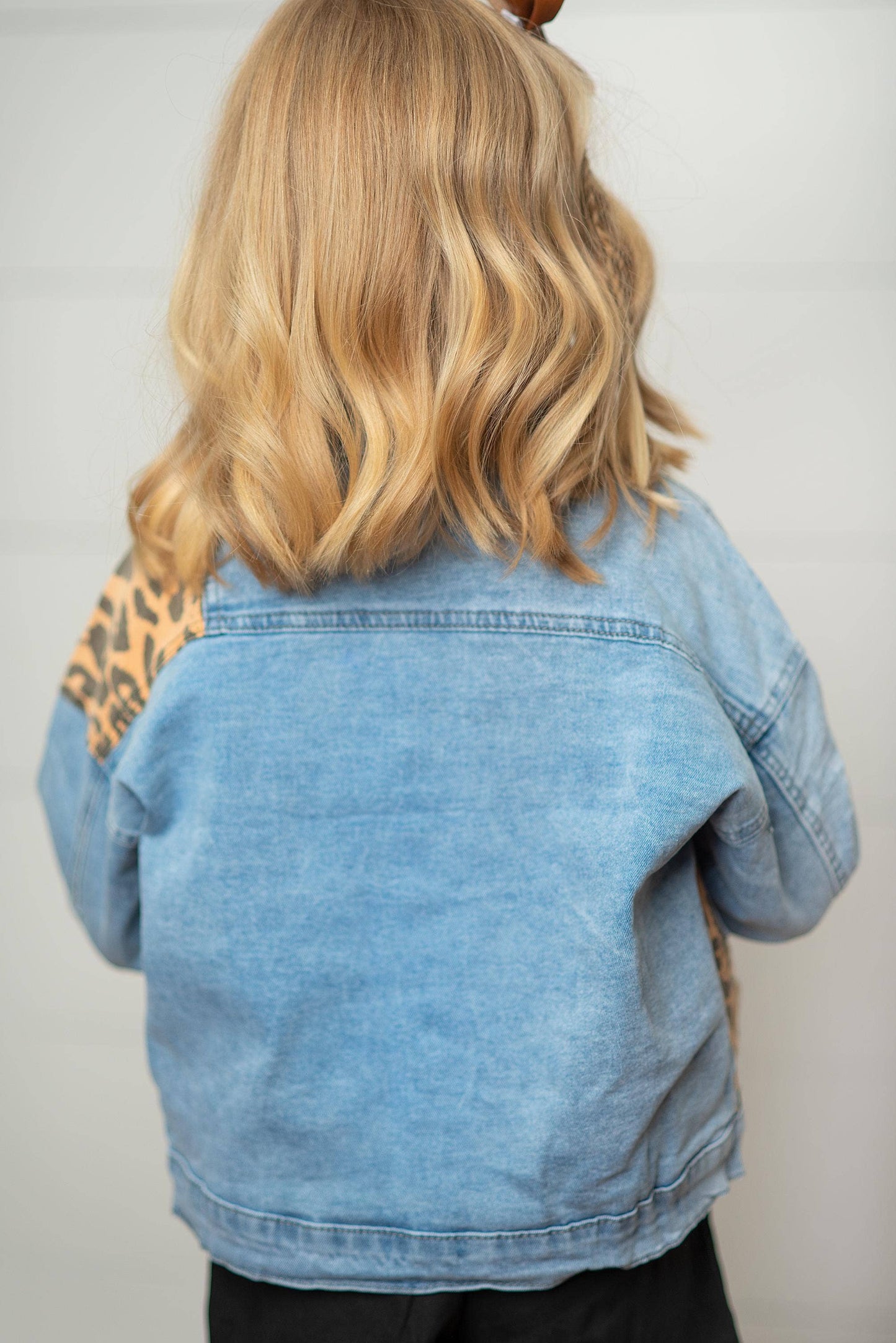 Denim Leopard Jean Jacket