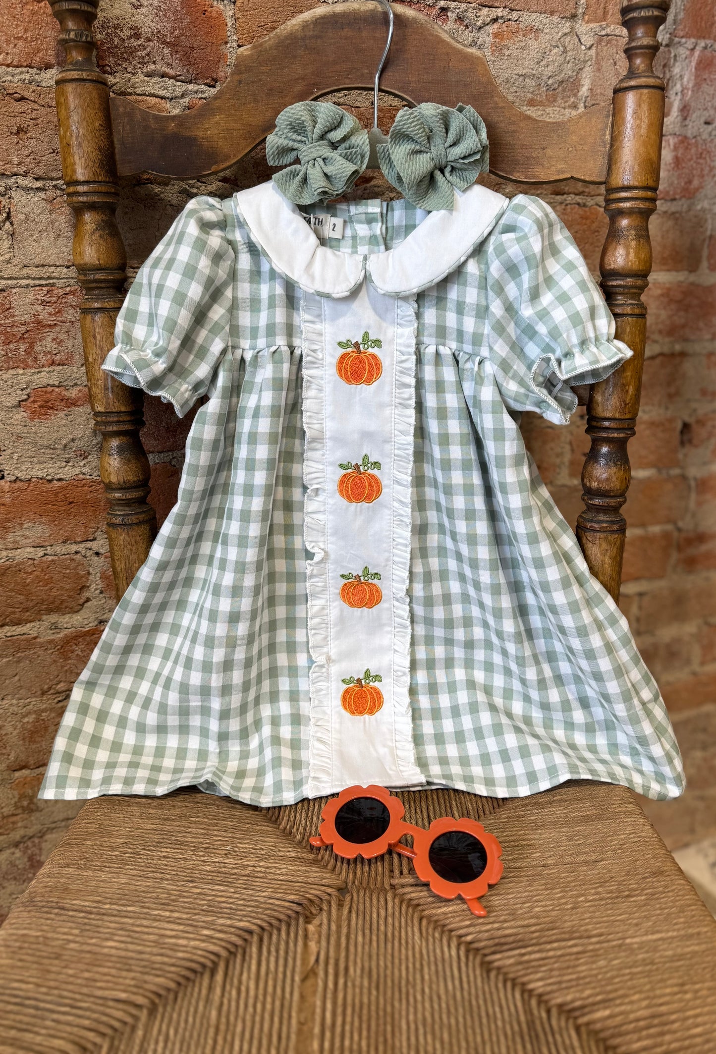 Plaid Pumpkin Bishop Dress