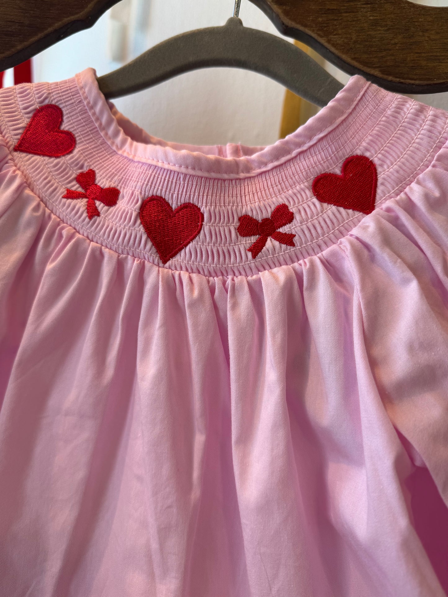 Sweetheart Smocked Long Sleeve Dress
