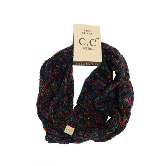 Kids Black Multi Tone Scarf