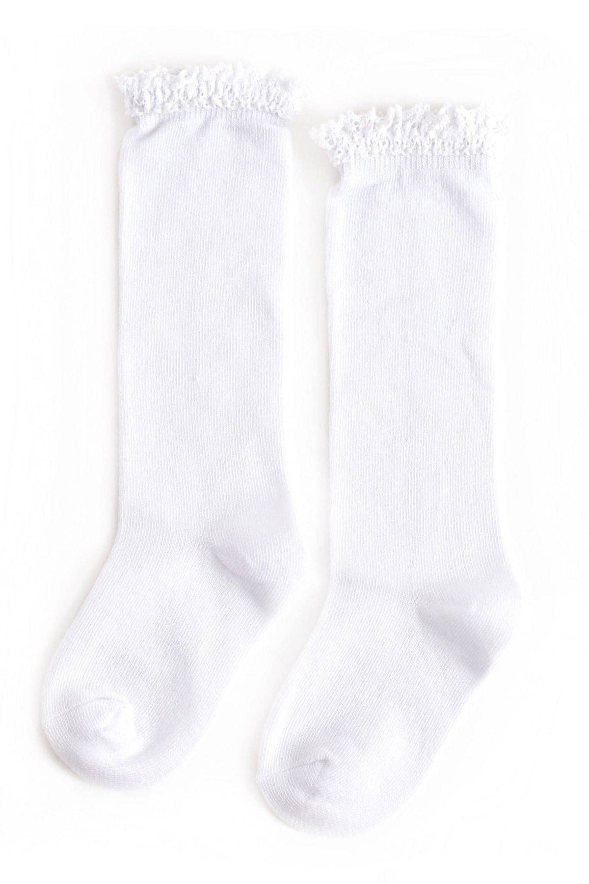 White Lace Top Knee High Socks
