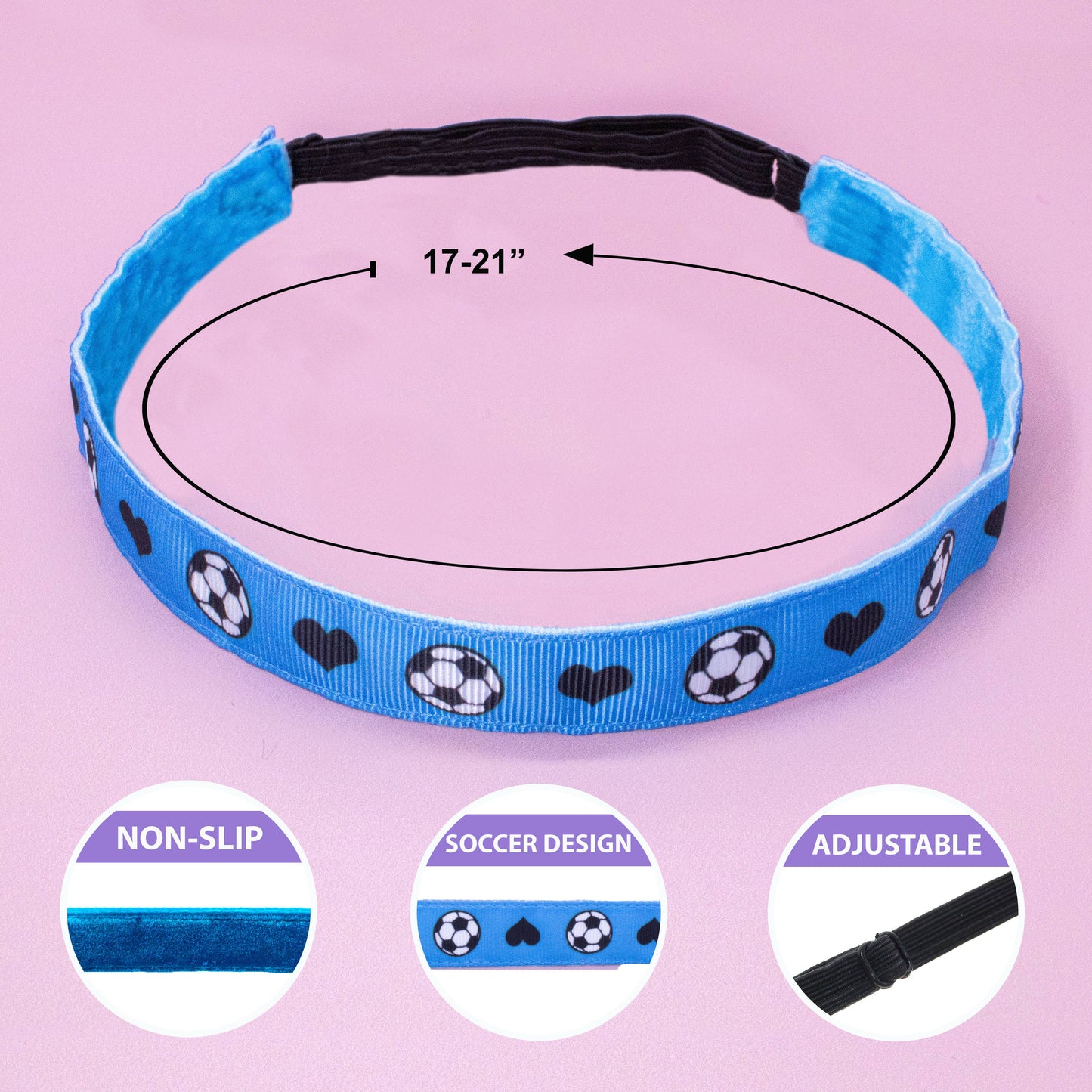 Adjustable No Slip Soccer Headband