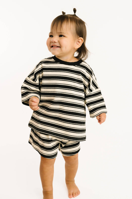 Midnight Stripe Slouchy Set