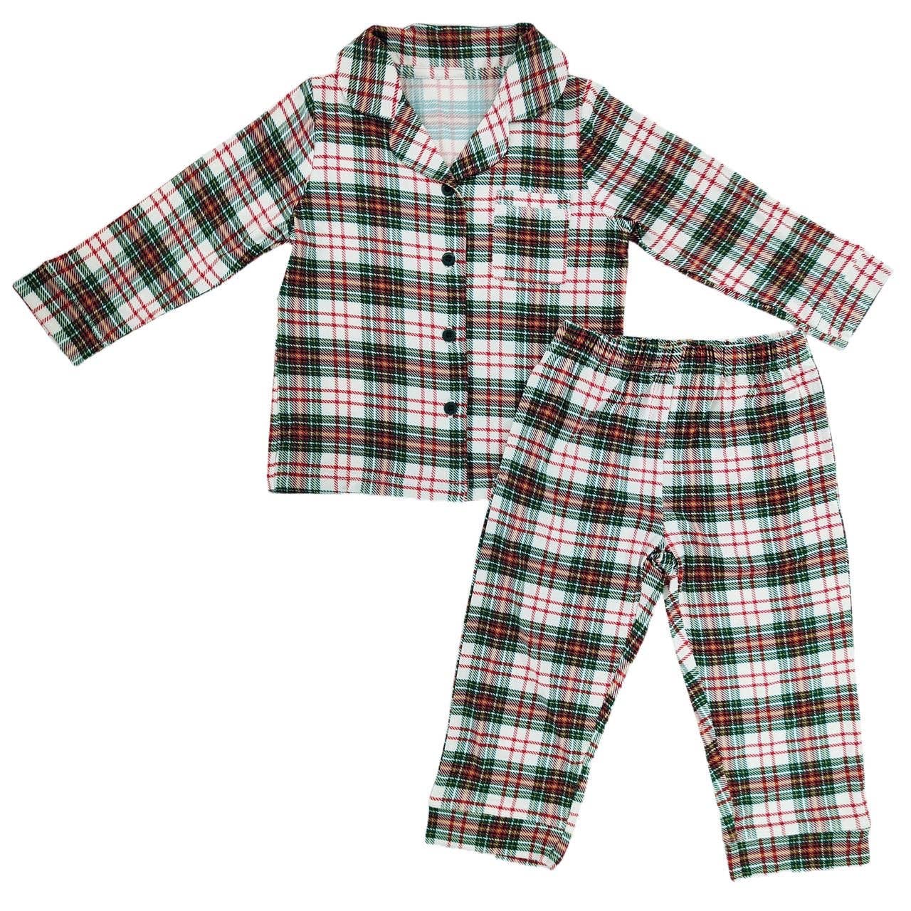 Christmas Plaid Bamboo Button Up Set