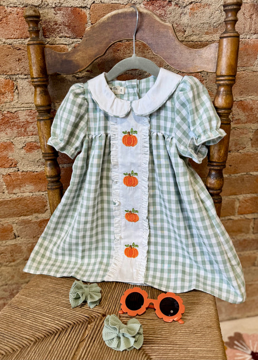 Plaid Pumpkin Bishop Dress