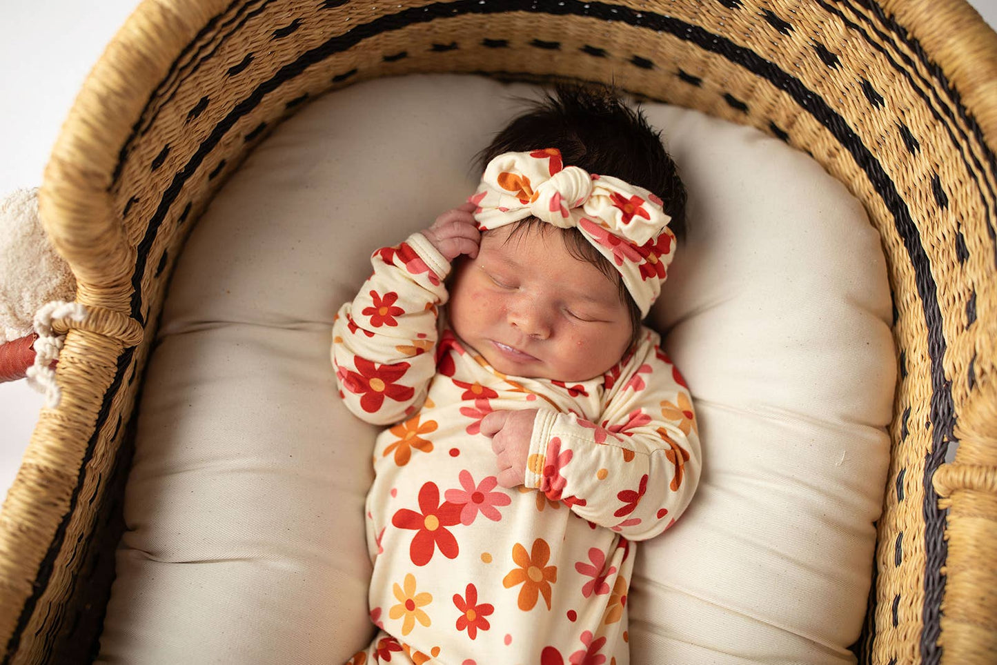 Groovy Flower Knotted Baby Gown