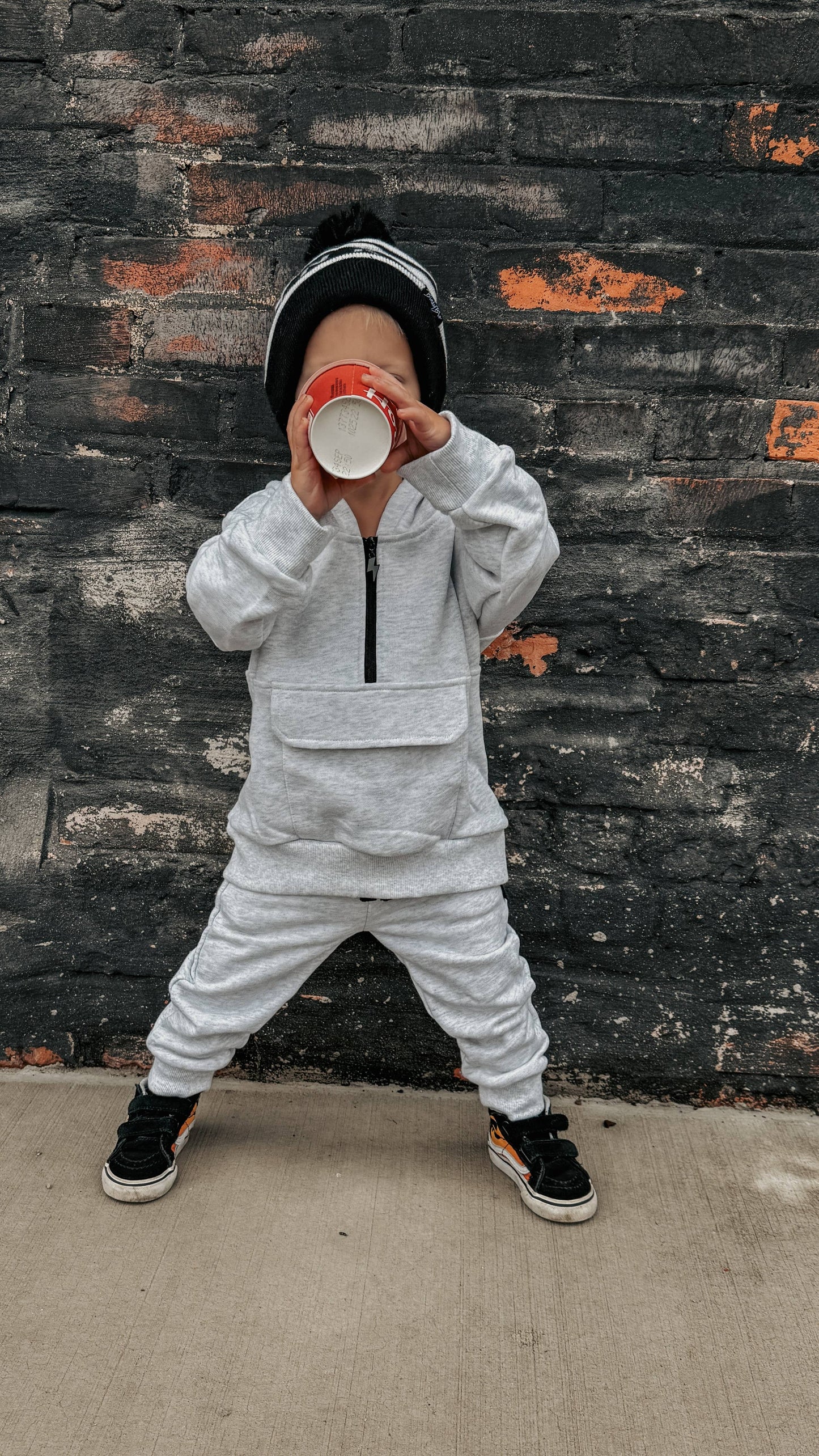 Heather Gray Half Zip Hoodie