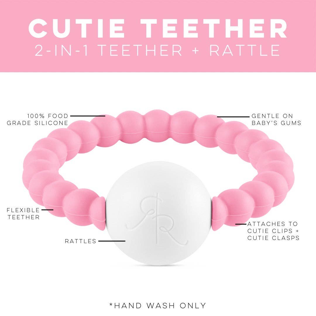 Cutie Teether Rattle - Grey Clear