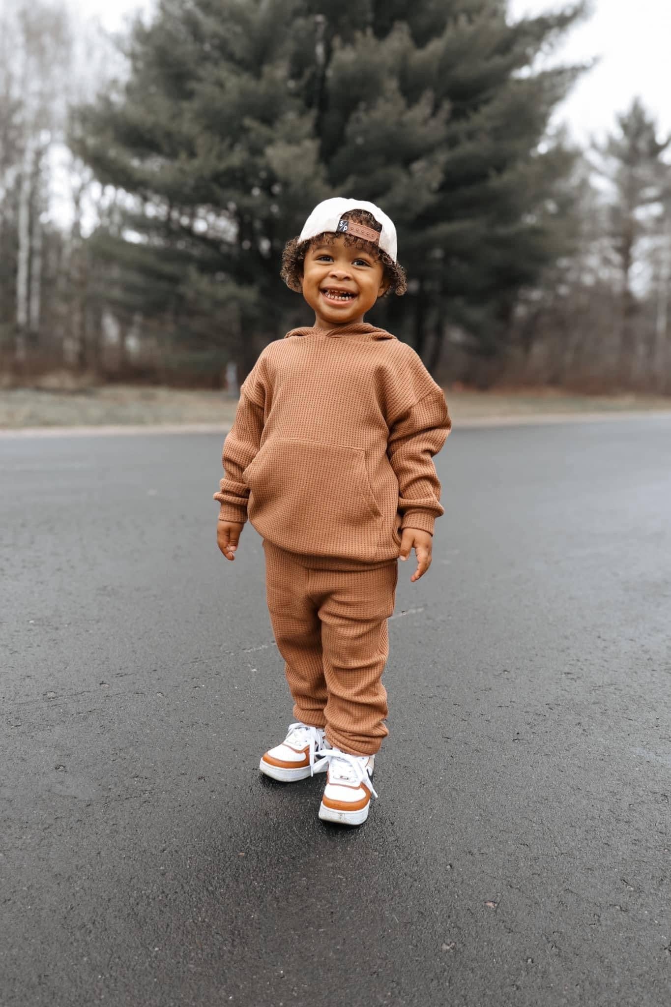 Mocha Waffle Knit Set